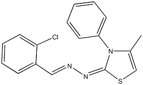 2-chlorobenzaldehyde (4-methyl-3-phenyl-1,3-thiazol-2(3H)-ylidene)hydrazone,505061-02-9,结构式