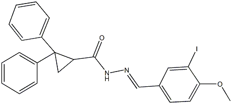 N'-(3-iodo-4-methoxybenzylidene)-2,2-diphenylcyclopropanecarbohydrazide Structure