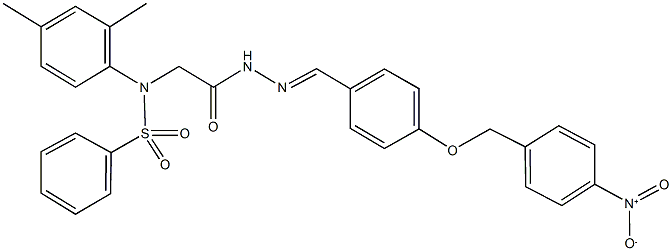 N-(2,4-dimethylphenyl)-N-(2-{2-[4-({4-nitrobenzyl}oxy)benzylidene]hydrazino}-2-oxoethyl)benzenesulfonamide Structure