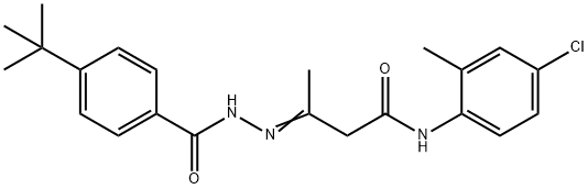 3-[(4-tert-butylbenzoyl)hydrazono]-N-(4-chloro-2-methylphenyl)butanamide Structure