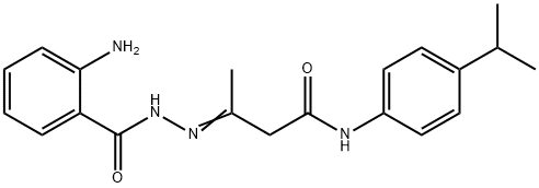 3-[(2-aminobenzoyl)hydrazono]-N-(4-isopropylphenyl)butanamide Struktur