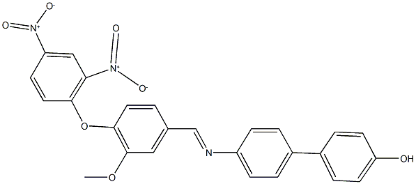 4'-[(4-{2,4-bisnitrophenoxy}-3-methoxybenzylidene)amino][1,1'-biphenyl]-4-ol Struktur