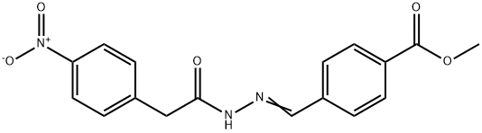 methyl 4-[2-({4-nitrophenyl}acetyl)carbohydrazonoyl]benzoate 结构式