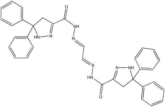 N'-(2-{[(5,5-diphenyl-4,5-dihydro-1H-pyrazol-3-yl)carbonyl]hydrazono}ethylidene)-5,5-diphenyl-4,5-dihydro-1H-pyrazole-3-carbohydrazide 化学構造式