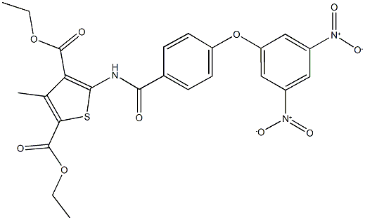 diethyl 5-[(4-{3,5-bisnitrophenoxy}benzoyl)amino]-3-methyl-2,4-thiophenedicarboxylate Structure