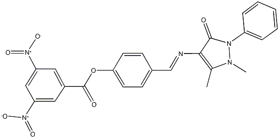 4-{[(1,5-dimethyl-3-oxo-2-phenyl-2,3-dihydro-1H-pyrazol-4-yl)imino]methyl}phenyl 3,5-bisnitrobenzoate 结构式