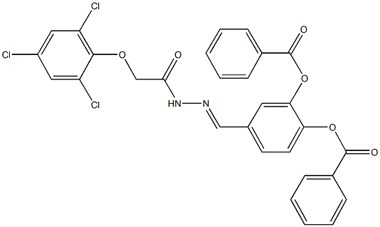 2-(benzoyloxy)-4-{2-[(2,4,6-trichlorophenoxy)acetyl]carbohydrazonoyl}phenyl benzoate|