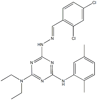 2,4-dichlorobenzaldehyde [4-(diethylamino)-6-(2,5-dimethylanilino)-1,3,5-triazin-2-yl]hydrazone Structure