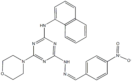 4-nitrobenzaldehyde [4-(4-morpholinyl)-6-(1-naphthylamino)-1,3,5-triazin-2-yl]hydrazone 化学構造式