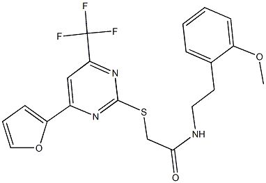 505064-58-4 2-{[4-(2-furyl)-6-(trifluoromethyl)-2-pyrimidinyl]sulfanyl}-N-[2-(2-methoxyphenyl)ethyl]acetamide