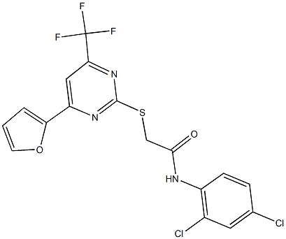 N-(2,4-dichlorophenyl)-2-{[4-(2-furyl)-6-(trifluoromethyl)-2-pyrimidinyl]sulfanyl}acetamide|