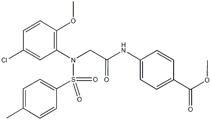 methyl 4-[({5-chloro-2-methoxy[(4-methylphenyl)sulfonyl]anilino}acetyl)amino]benzoate 结构式