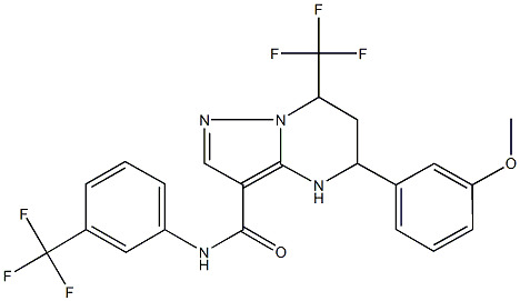 5-(3-methoxyphenyl)-7-(trifluoromethyl)-N-[3-(trifluoromethyl)phenyl]-4,5,6,7-tetrahydropyrazolo[1,5-a]pyrimidine-3-carboxamide 结构式