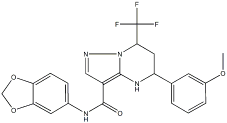 N-(1,3-benzodioxol-5-yl)-5-(3-methoxyphenyl)-7-(trifluoromethyl)-4,5,6,7-tetrahydropyrazolo[1,5-a]pyrimidine-3-carboxamide Structure