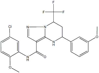 N-(5-chloro-2-methoxyphenyl)-5-(3-methoxyphenyl)-7-(trifluoromethyl)-4,5,6,7-tetrahydropyrazolo[1,5-a]pyrimidine-3-carboxamide Structure