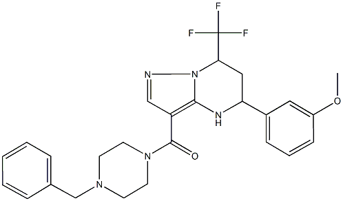 505071-77-2 3-[3-[(4-benzyl-1-piperazinyl)carbonyl]-7-(trifluoromethyl)-4,5,6,7-tetrahydropyrazolo[1,5-a]pyrimidin-5-yl]phenyl methyl ether