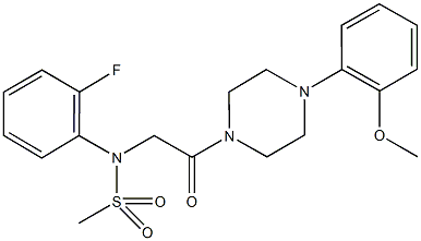 N-(2-fluorophenyl)-N-{2-[4-(2-methoxyphenyl)-1-piperazinyl]-2-oxoethyl}methanesulfonamide 化学構造式