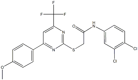 N-(3,4-dichlorophenyl)-2-{[4-(4-methoxyphenyl)-6-(trifluoromethyl)-2-pyrimidinyl]sulfanyl}acetamide,505072-56-0,结构式