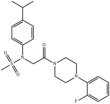 N-{2-[4-(2-fluorophenyl)-1-piperazinyl]-2-oxoethyl}-N-(4-isopropylphenyl)methanesulfonamide,505080-03-5,结构式