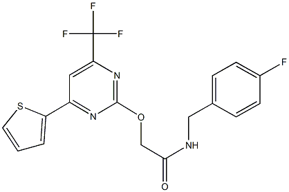 N-(4-fluorobenzyl)-2-{[4-(2-thienyl)-6-(trifluoromethyl)-2-pyrimidinyl]oxy}acetamide Struktur