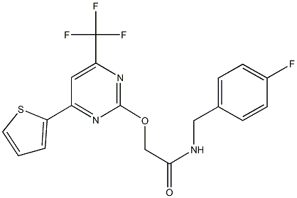 N-(4-fluorobenzyl)-2-{[4-(2-thienyl)-6-(trifluoromethyl)-2-pyrimidinyl]oxy}acetamide,505090-20-0,结构式