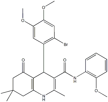 4-(2-bromo-4,5-dimethoxyphenyl)-N-(2-methoxyphenyl)-2,7,7-trimethyl-5-oxo-1,4,5,6,7,8-hexahydro-3-quinolinecarboxamide Structure