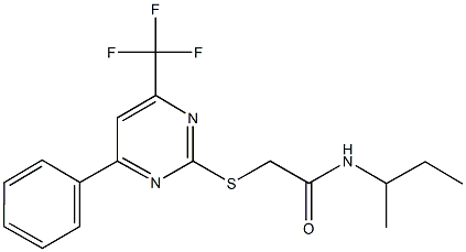 N-(1-methylpropyl)-2-{[4-phenyl-6-(trifluoromethyl)pyrimidin-2-yl]sulfanyl}acetamide,506418-98-0,结构式