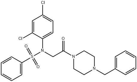 N-[2-(4-benzyl-1-piperazinyl)-2-oxoethyl]-N-(2,4-dichlorophenyl)benzenesulfonamide Struktur