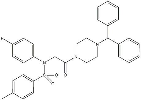 N-[2-(4-benzhydryl-1-piperazinyl)-2-oxoethyl]-N-(4-fluorophenyl)-4-methylbenzenesulfonamide Structure