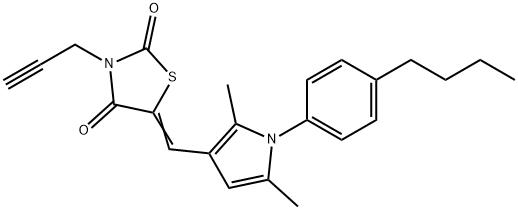 5-{[1-(4-butylphenyl)-2,5-dimethyl-1H-pyrrol-3-yl]methylene}-3-(2-propynyl)-1,3-thiazolidine-2,4-dione,506445-99-4,结构式