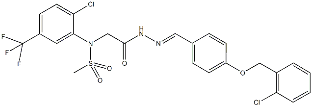N-[2-(2-{4-[(2-chlorobenzyl)oxy]benzylidene}hydrazino)-2-oxoethyl]-N-[2-chloro-5-(trifluoromethyl)phenyl]methanesulfonamide Structure