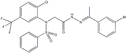 N-(2-{2-[1-(3-bromophenyl)ethylidene]hydrazino}-2-oxoethyl)-N-[2-chloro-5-(trifluoromethyl)phenyl]benzenesulfonamide Structure