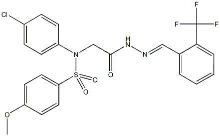N-(4-chlorophenyl)-4-methoxy-N-(2-oxo-2-{2-[2-(trifluoromethyl)benzylidene]hydrazino}ethyl)benzenesulfonamide Struktur