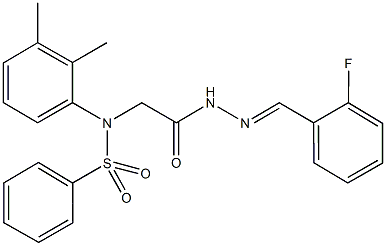 N-(2,3-dimethylphenyl)-N-{2-[2-(2-fluorobenzylidene)hydrazino]-2-oxoethyl}benzenesulfonamide 化学構造式