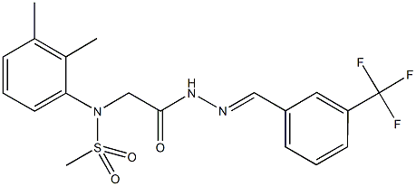 N-(2,3-dimethylphenyl)-N-(2-oxo-2-{2-[3-(trifluoromethyl)benzylidene]hydrazino}ethyl)methanesulfonamide 化学構造式