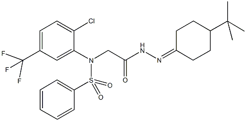 506446-89-5 N-{2-[2-(4-tert-butylcyclohexylidene)hydrazino]-2-oxoethyl}-N-[2-chloro-5-(trifluoromethyl)phenyl]benzenesulfonamide