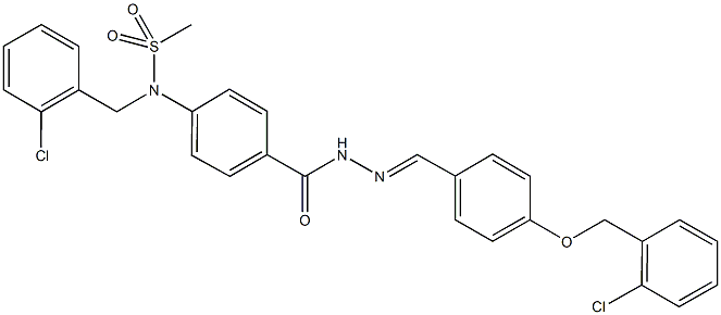 N-(2-chlorobenzyl)-N-{4-[(2-{4-[(2-chlorobenzyl)oxy]benzylidene}hydrazino)carbonyl]phenyl}methanesulfonamide Structure