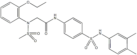 N-{4-[(3,4-dimethylanilino)sulfonyl]phenyl}-2-[2-ethoxy(methylsulfonyl)anilino]acetamide 化学構造式