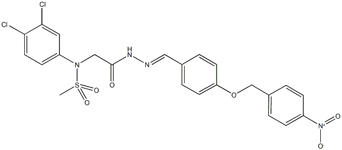 N-(3,4-dichlorophenyl)-N-(2-{2-[4-({4-nitrobenzyl}oxy)benzylidene]hydrazino}-2-oxoethyl)methanesulfonamide 结构式