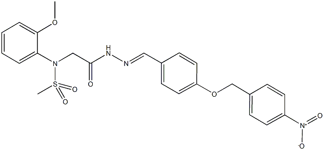 N-(2-{2-[4-({4-nitrobenzyl}oxy)benzylidene]hydrazino}-2-oxoethyl)-N-(2-methoxyphenyl)methanesulfonamide Structure