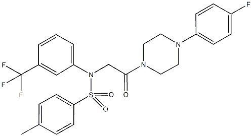 N-{2-[4-(4-fluorophenyl)-1-piperazinyl]-2-oxoethyl}-4-methyl-N-[3-(trifluoromethyl)phenyl]benzenesulfonamide Structure