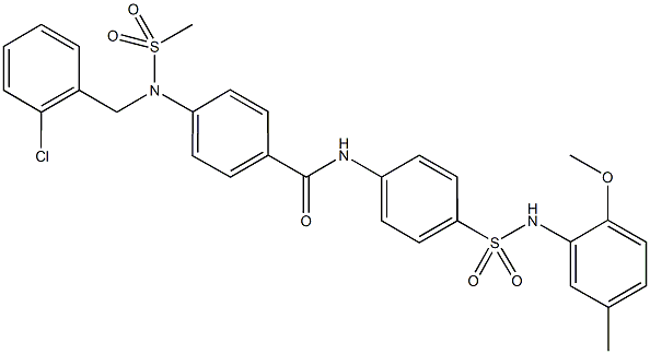 4-[(2-chlorobenzyl)(methylsulfonyl)amino]-N-{4-[(2-methoxy-5-methylanilino)sulfonyl]phenyl}benzamide Structure