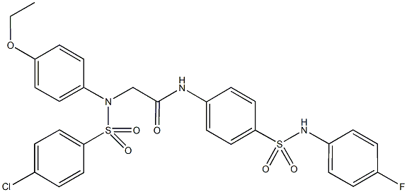 2-{[(4-chlorophenyl)sulfonyl]-4-ethoxyanilino}-N-{4-[(4-fluoroanilino)sulfonyl]phenyl}acetamide|