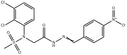 N-(2,3-dichlorophenyl)-N-[2-(2-{4-nitrobenzylidene}hydrazino)-2-oxoethyl]methanesulfonamide 结构式