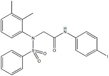 2-[2,3-dimethyl(phenylsulfonyl)anilino]-N-(4-iodophenyl)acetamide Structure