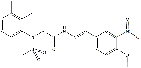 N-(2,3-dimethylphenyl)-N-[2-(2-{3-nitro-4-methoxybenzylidene}hydrazino)-2-oxoethyl]methanesulfonamide Struktur