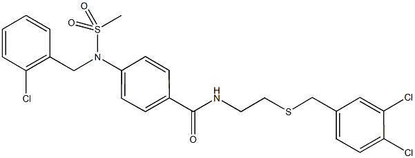 4-[(2-chlorobenzyl)(methylsulfonyl)amino]-N-{2-[(3,4-dichlorobenzyl)sulfanyl]ethyl}benzamide,506448-61-9,结构式