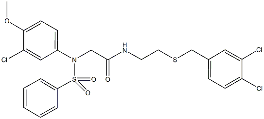 2-[3-chloro-4-methoxy(phenylsulfonyl)anilino]-N-{2-[(3,4-dichlorobenzyl)sulfanyl]ethyl}acetamide|