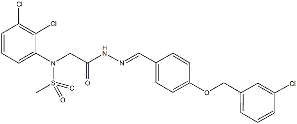 N-[2-(2-{4-[(3-chlorobenzyl)oxy]benzylidene}hydrazino)-2-oxoethyl]-N-(2,3-dichlorophenyl)methanesulfonamide 化学構造式