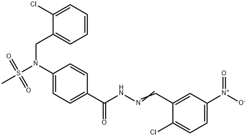 N-(2-chlorobenzyl)-N-{4-[(2-{2-chloro-5-nitrobenzylidene}hydrazino)carbonyl]phenyl}methanesulfonamide Struktur